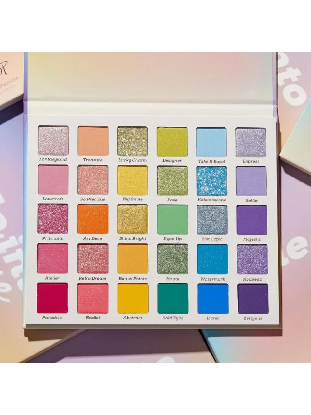 Vibrant Multi-Color Eyeshadow Palette - Matte, Metallic & Glitter Finishes